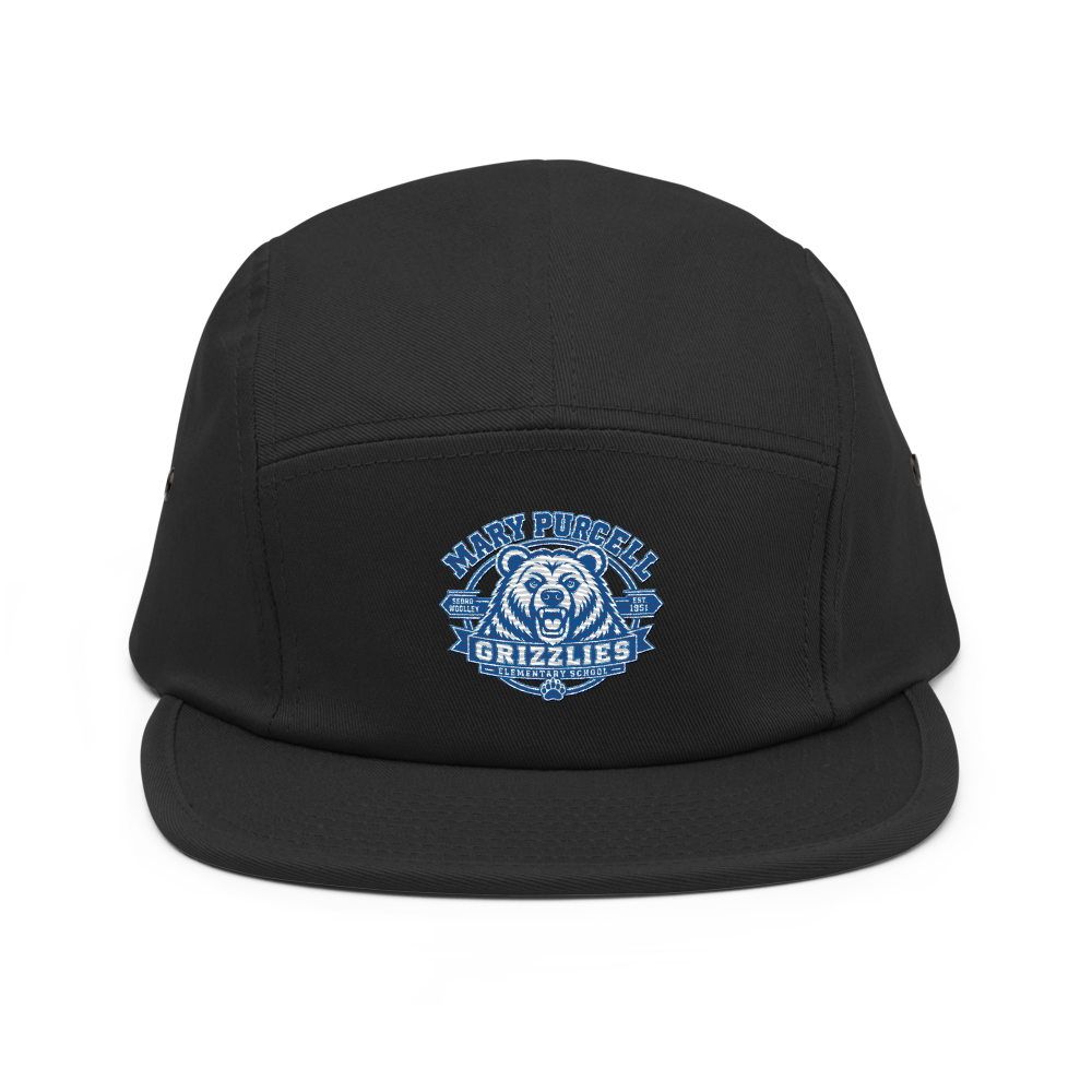 5 Panel Hat with Grizzly Design