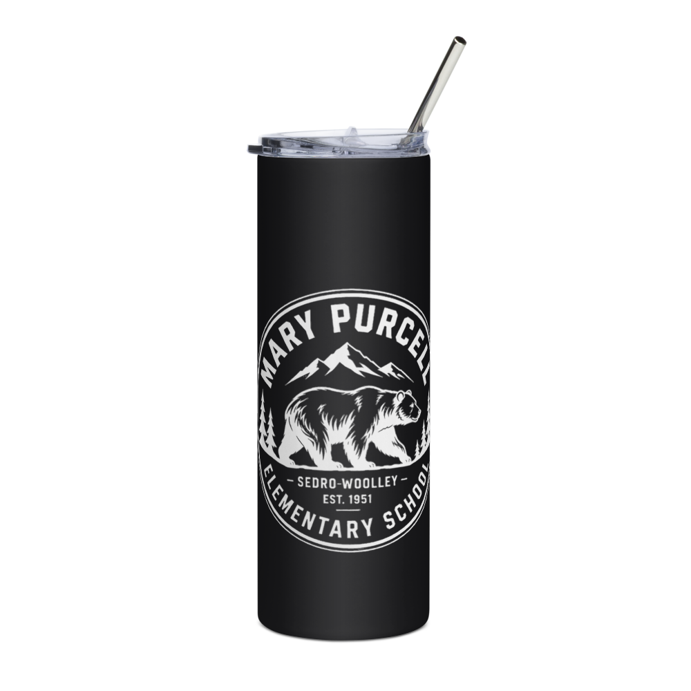 Steel Tumbler with White Mountains Design