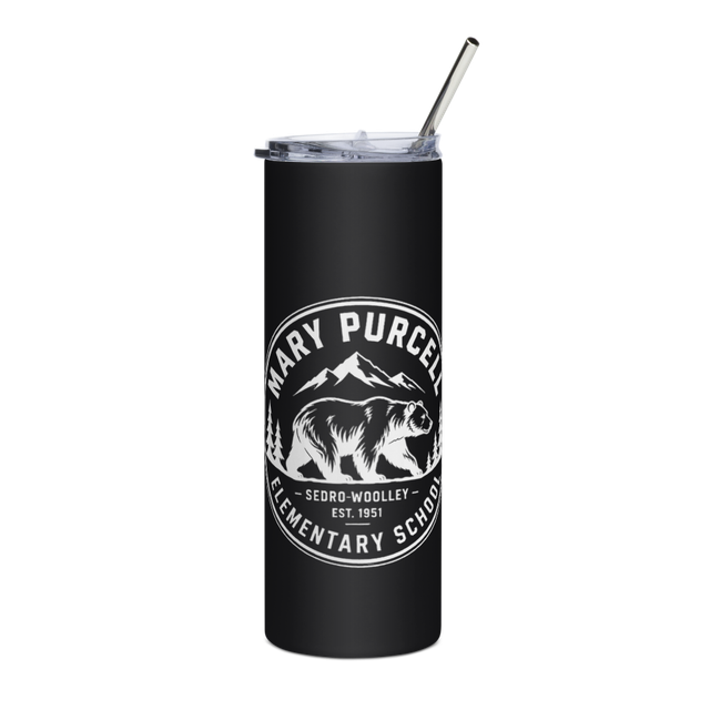Steel Tumbler with White Mountains Design
