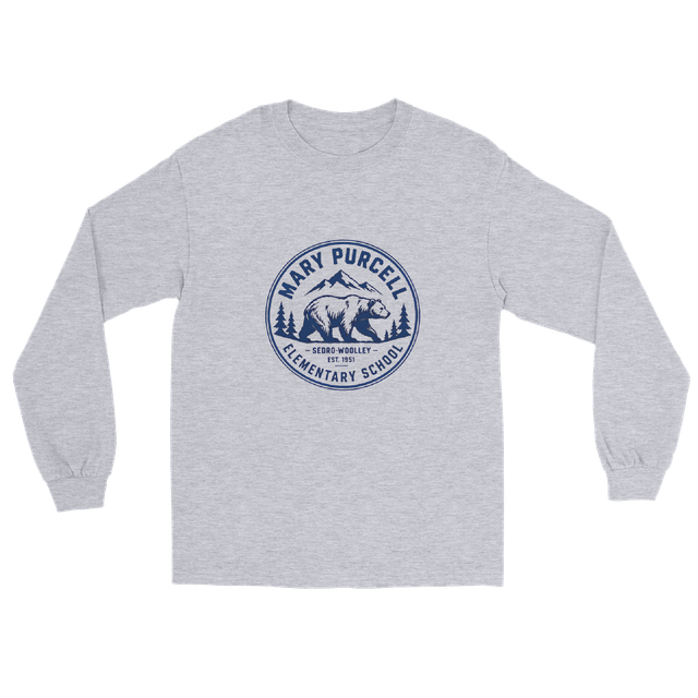 Adult Long Sleeve T Shirt w Blue Mountains Design