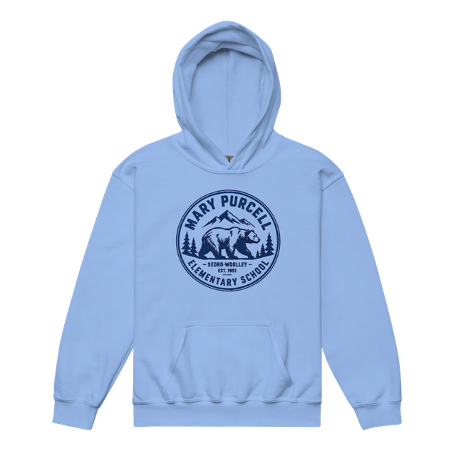Kids Hooded Sweatshirt with Blue Mountains Design