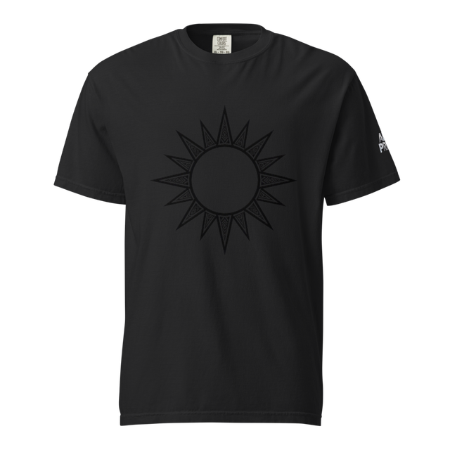 Alpha Print Black Sun Graphic Streetwear T-Shirt
