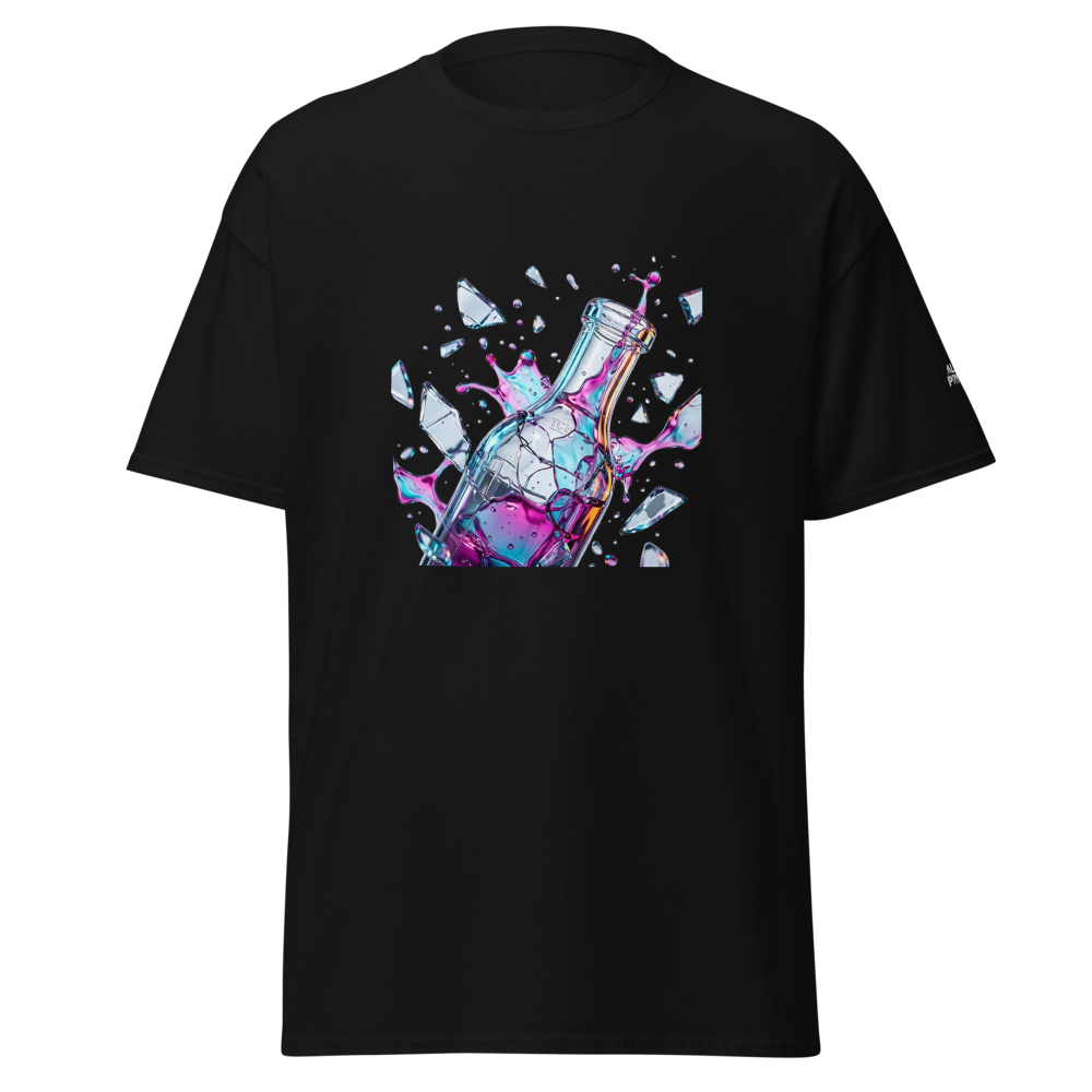Alpha Print Shattered Neon Bottle Streetwear Tee