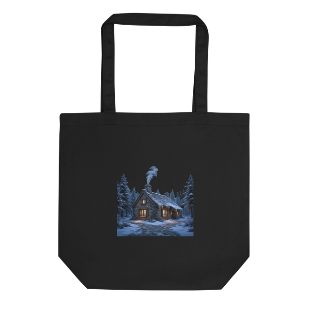 Alpha Print AI Winter Cottage Eco Tote Bag