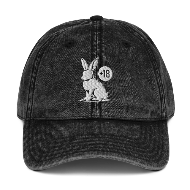Alpha Print Vintage Black Rabbit 18 Graphic Cap