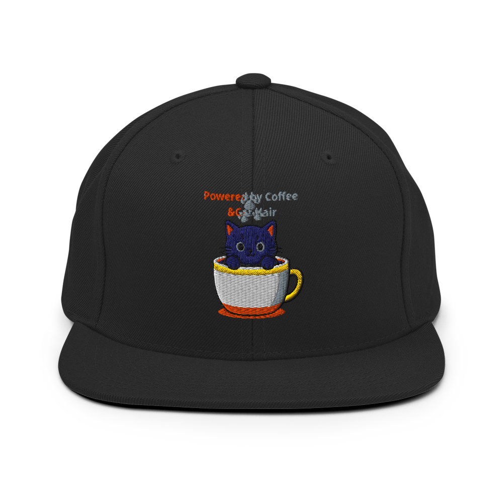 Alpha Print AI Cute Cat Coffee Snapback Cap