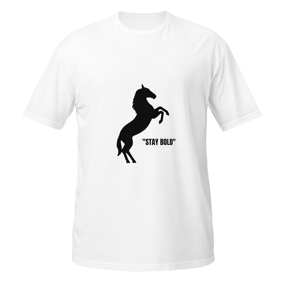 Black Horse Printed White T-Shirt