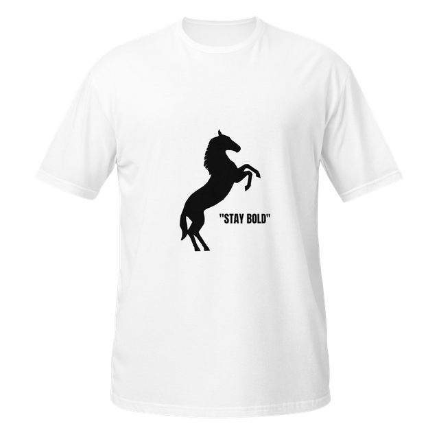 Black Horse Printed White T-Shirt