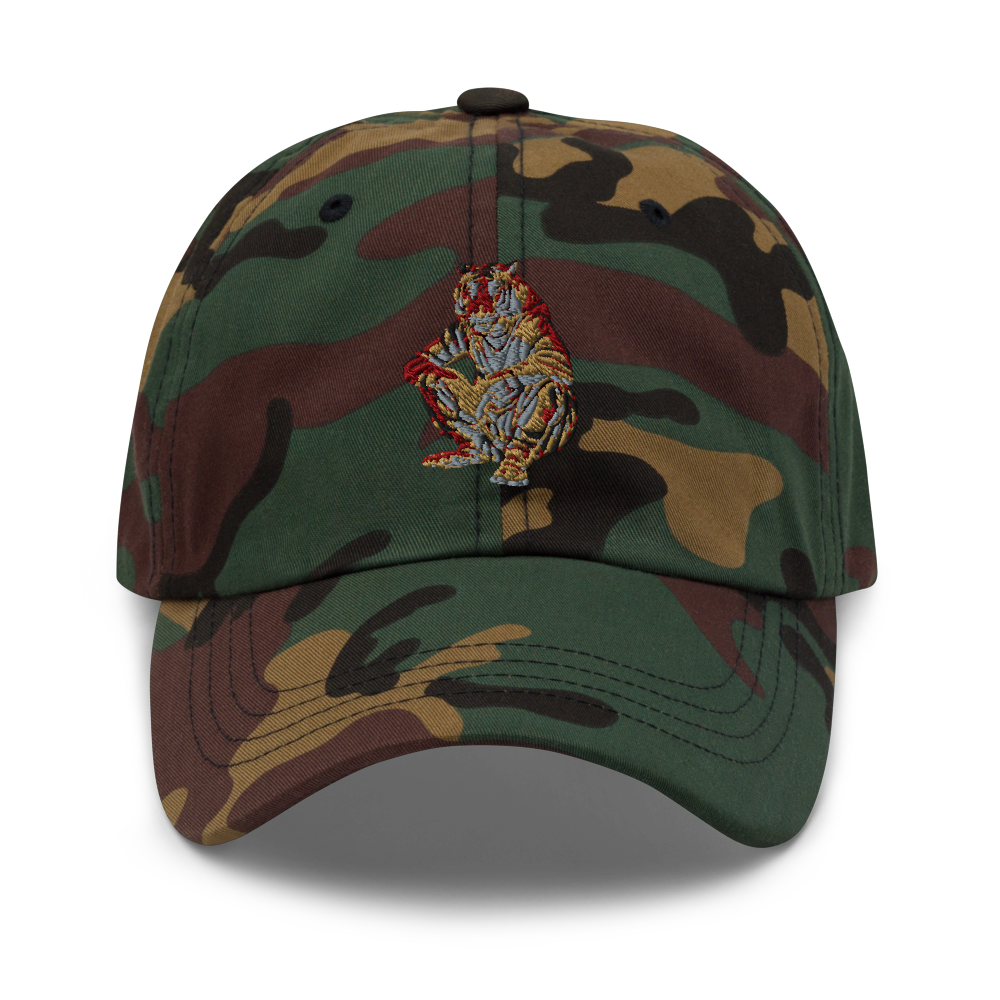 Sitting down tiger cap