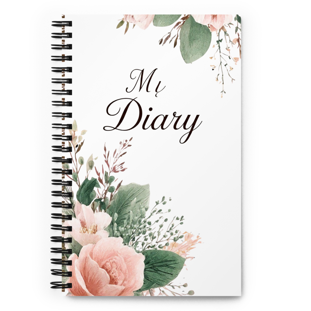 Elegant Floral "My Diary" Spiral Notebook