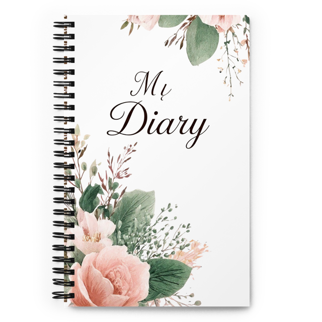 Elegant Floral "My Diary" Spiral Notebook