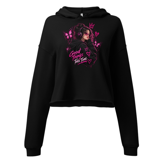 Stylish women's cropped hoodie