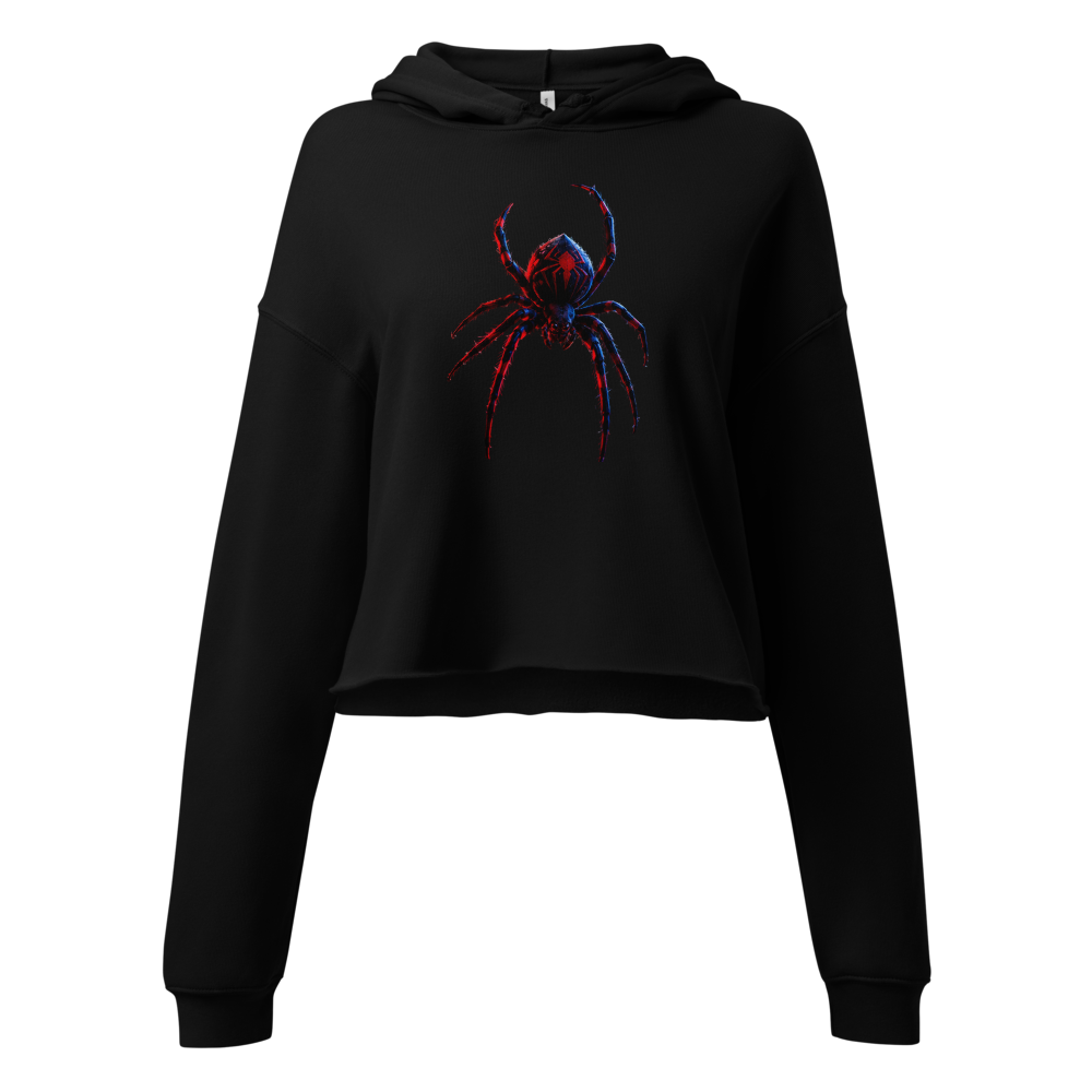 Women cropped hoodie with spider design 
