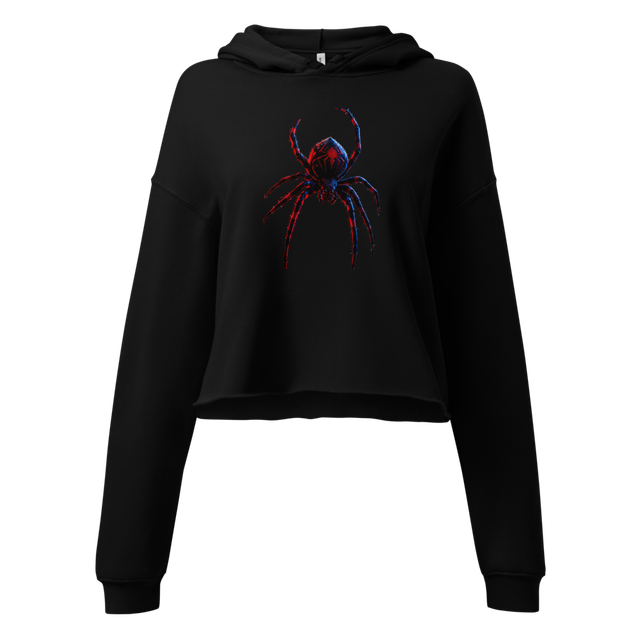 Women cropped hoodie with spider design