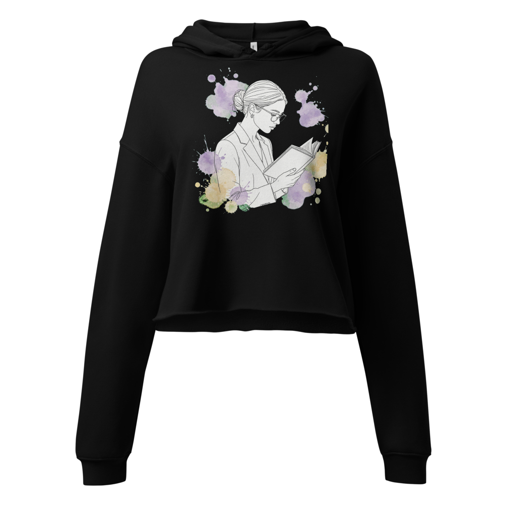 Lost In The Pages - Aesthetic Crop Hoodie