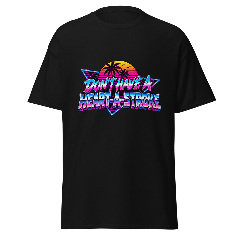 Neon Retro Stroke Meme Tee BLACK