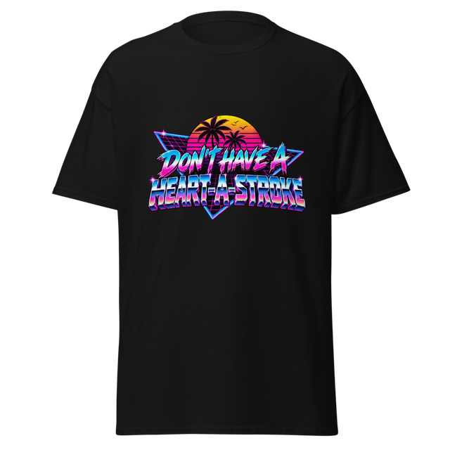 Neon Retro Stroke Meme Tee BLACK