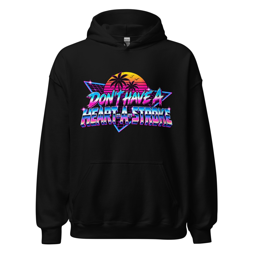 Neon Retro Stroke Meme BLACK HOODIE
