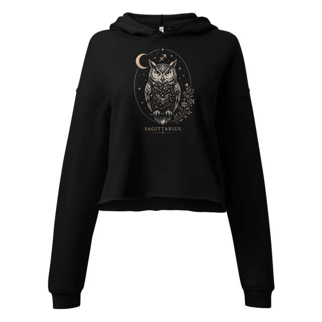 Sagittarius owl cropped hoodie