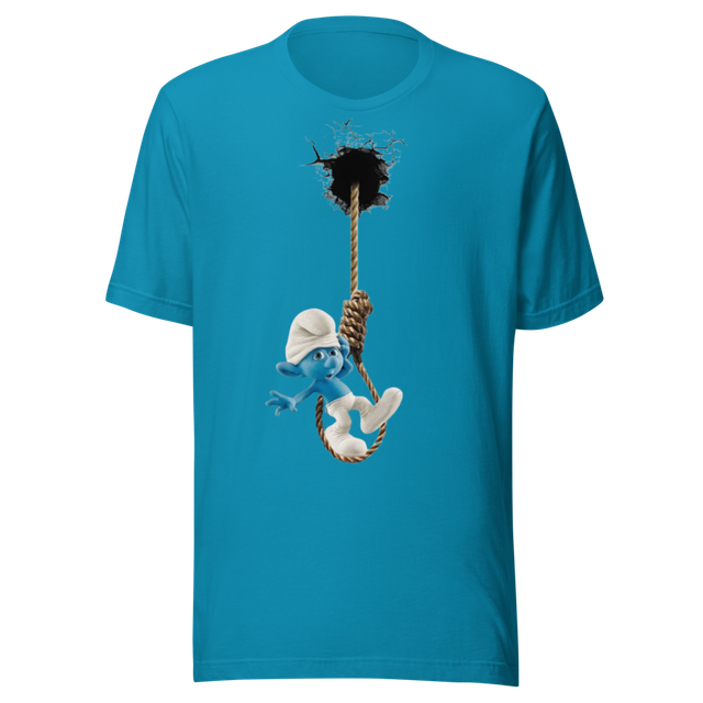 Smurf Ripped Through Tee - Funny Graphic Unisex T-
