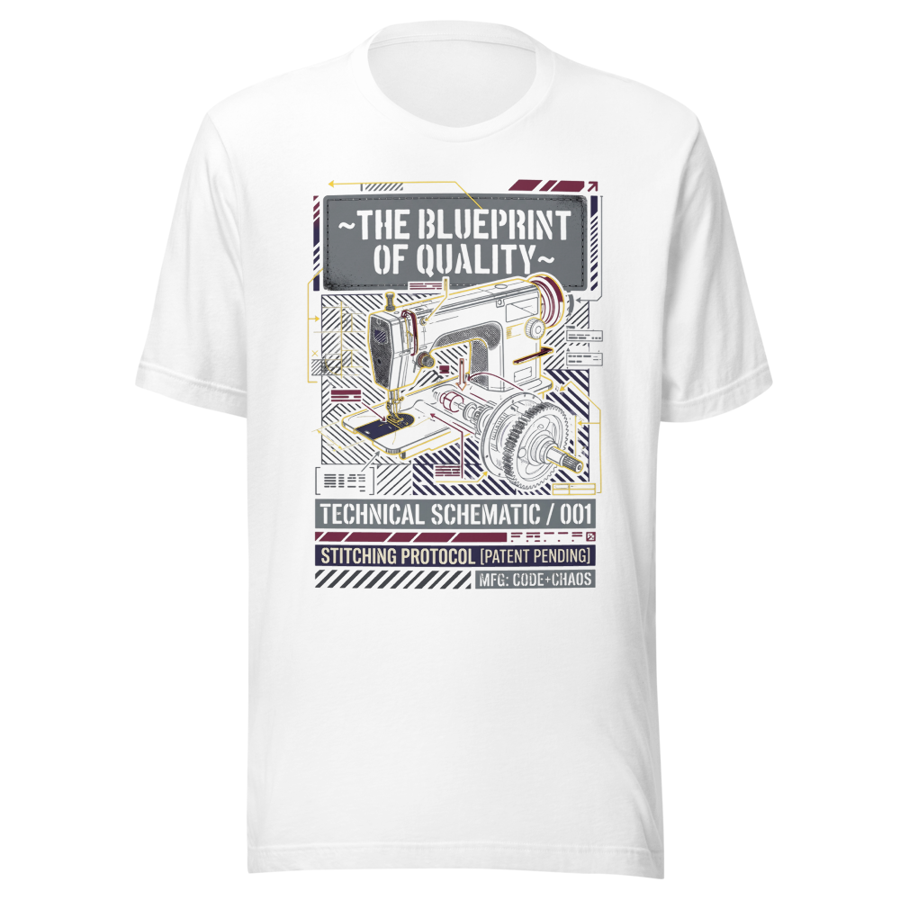 Blueprint of Quality White Unisex T-Shirt | Bella 