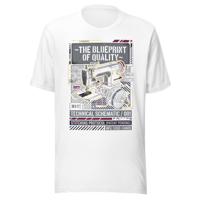 Blueprint of Quality White Unisex T-Shirt | Bella