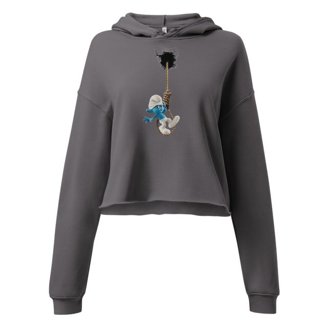 Smurf Hanging Cropped Hoodie - Funny Meme