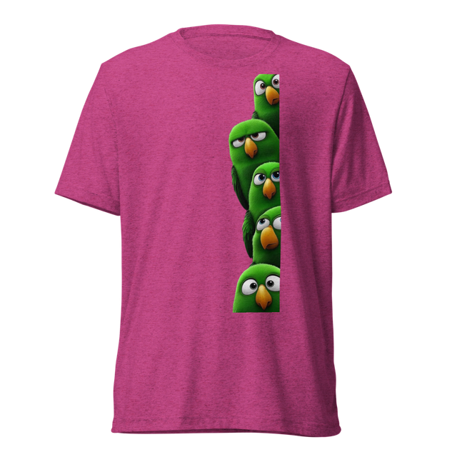 Stacked Cute Green Parrots T-Shirt