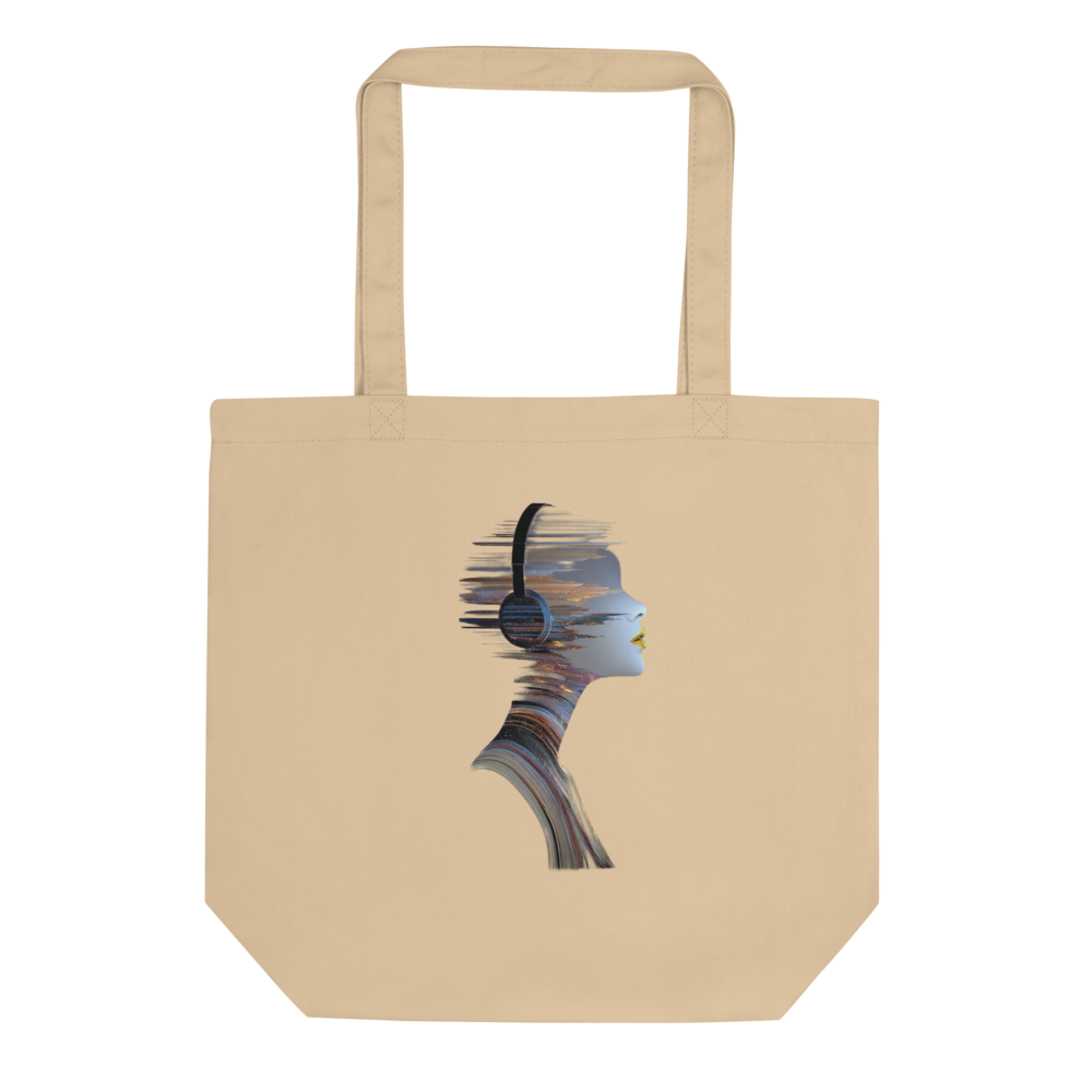 Abstract Headphone Girl Eco Tote Bag