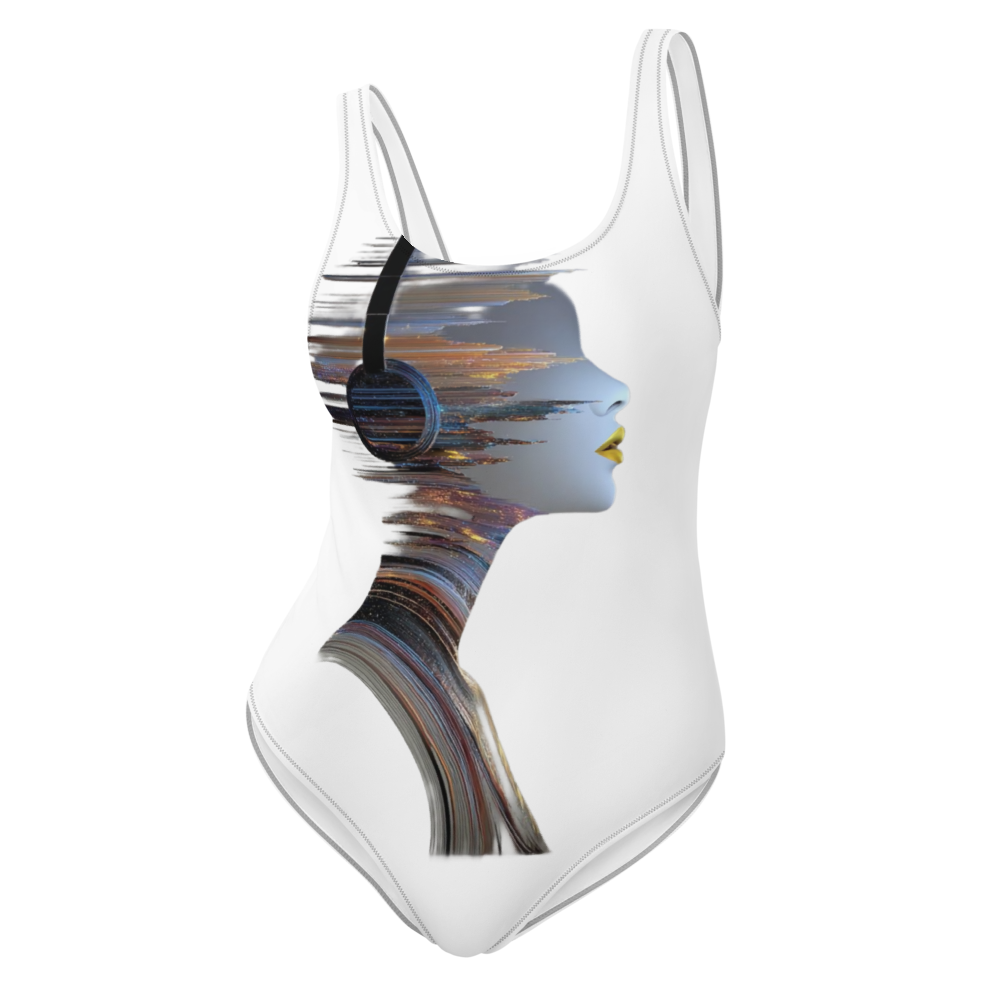 Abstract Headphone Girl Swimsuit