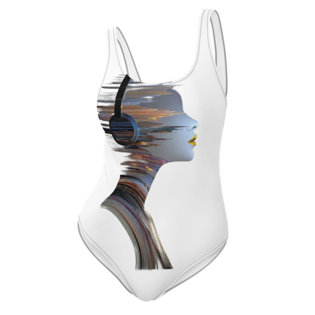 Abstract Headphone Girl Swimsuit