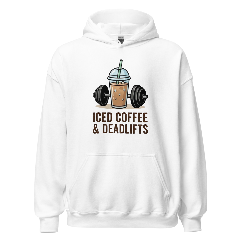 Iced Coffee & Deadlifts Hoodie – Funny Gym Workout