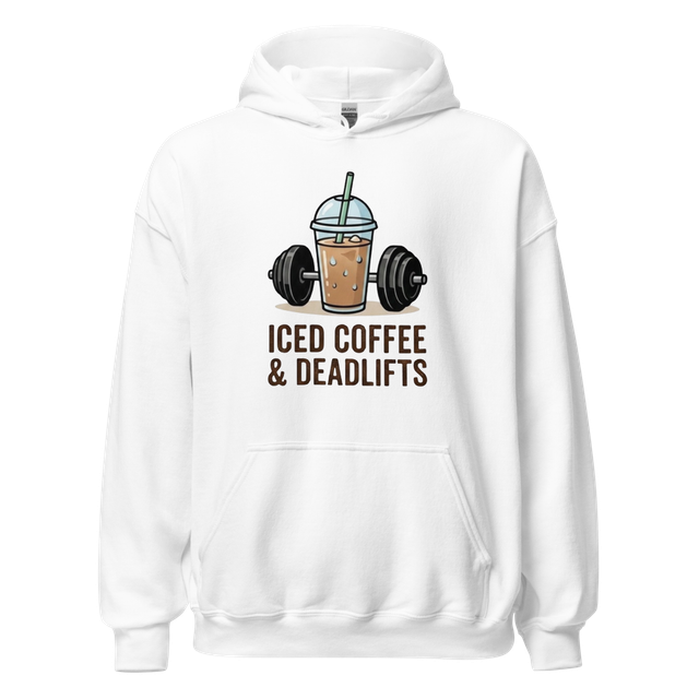 Iced Coffee & Deadlifts Hoodie – Funny Gym Workout