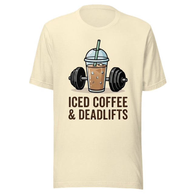 Iced Coffee & Deadlifts Shirt – Funny Gym Workout