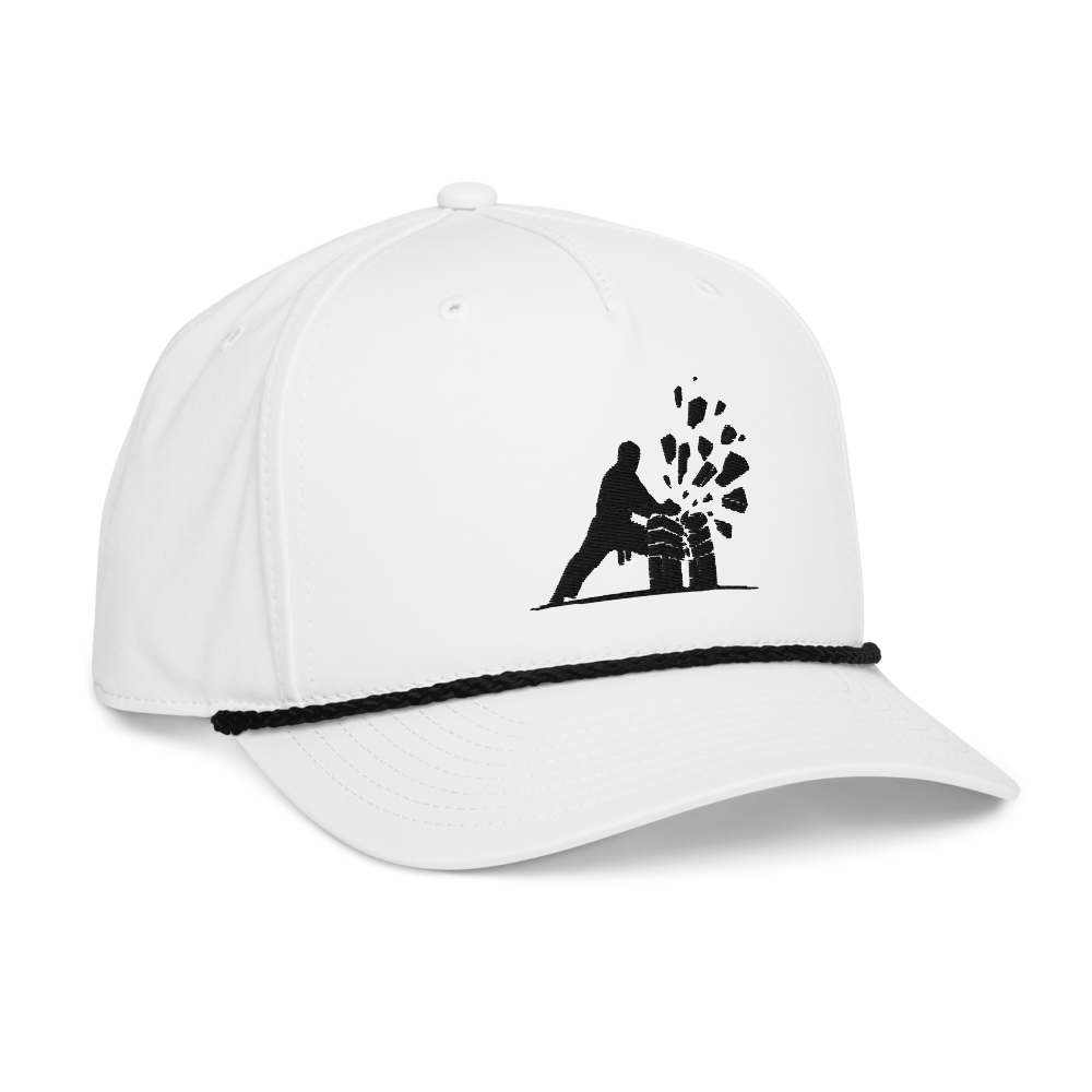 Karate man. White rope cap
