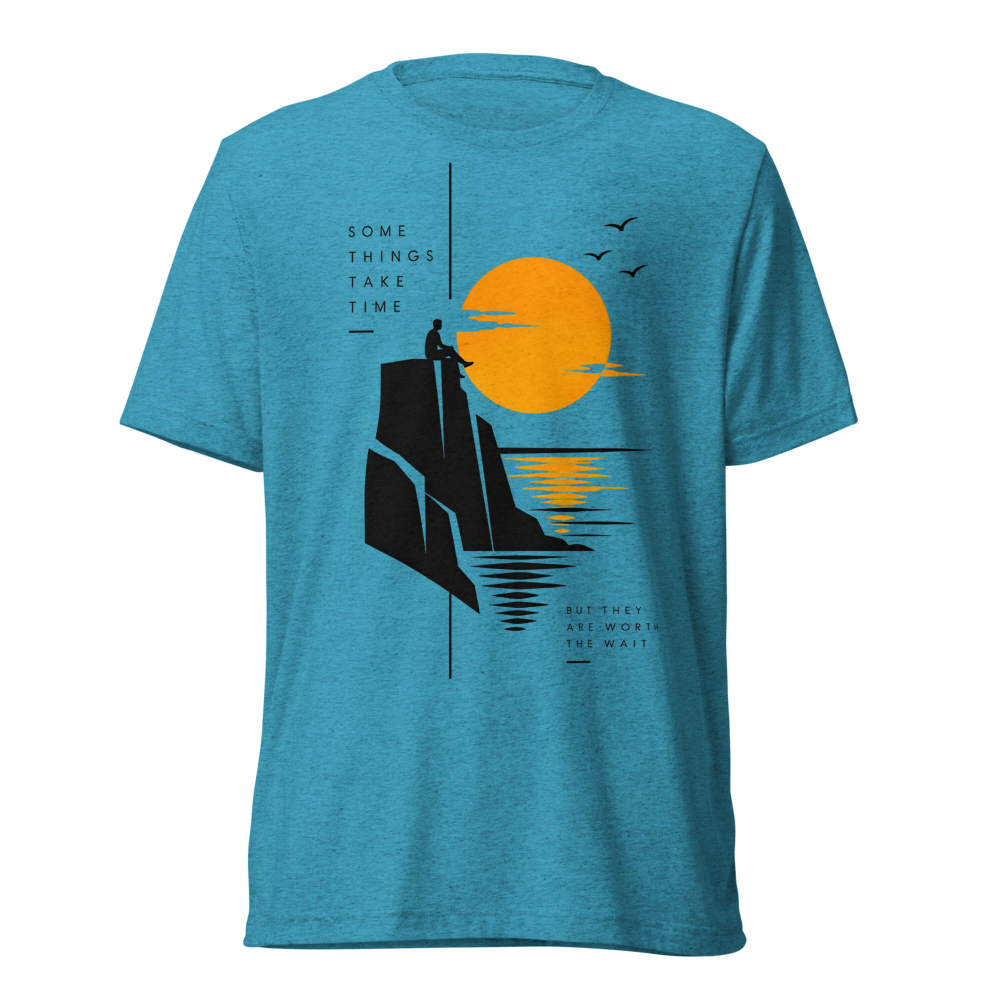 Something take time. Tri blend t-shirt blue