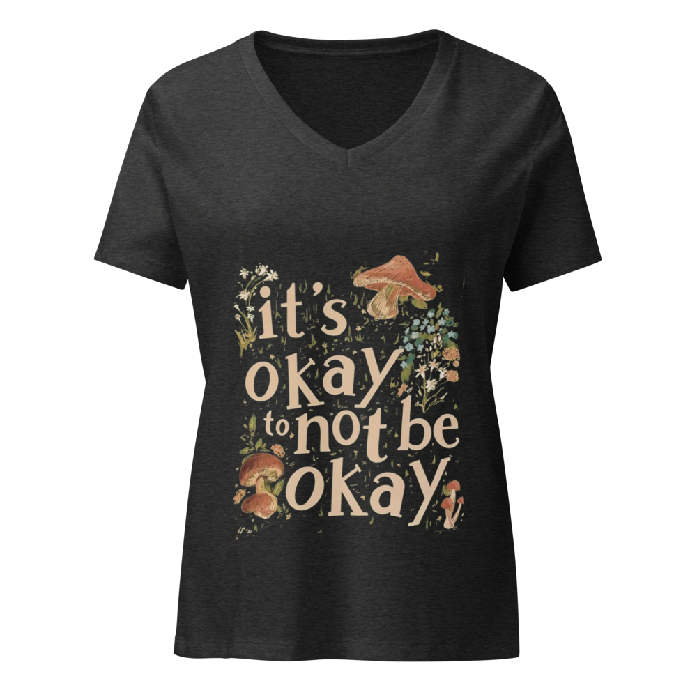 It's okay to not be okay floral graphic t shirt