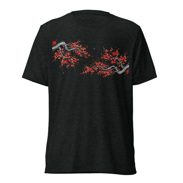 Red Sakura Blossom Artistic Branch T-Shirt