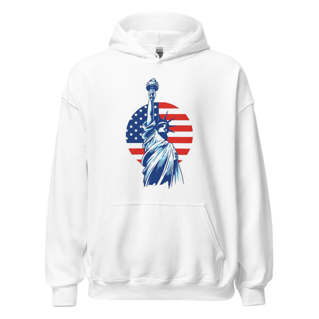 Classic white hoodie for America