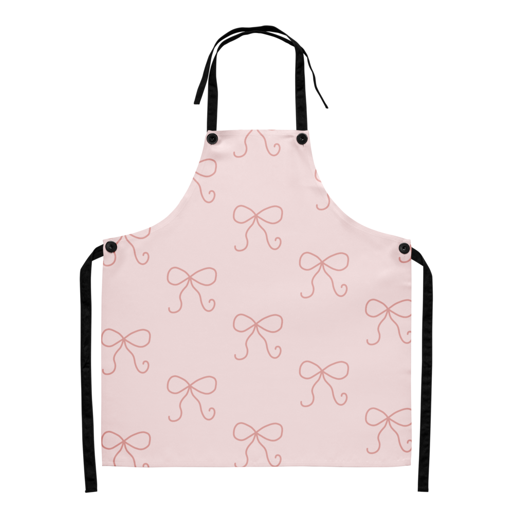 Pink Bow pattern Apron | all over printed
