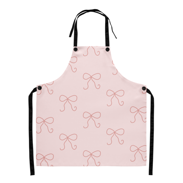 Pink Bow pattern Apron | all over printed