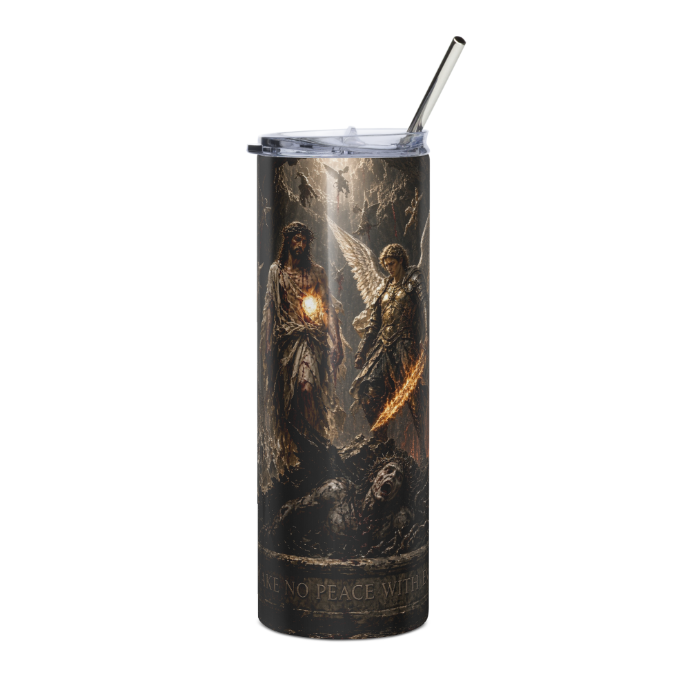 MAKE NO PEACE WITH EVIL Stainless Steel Tumbler
