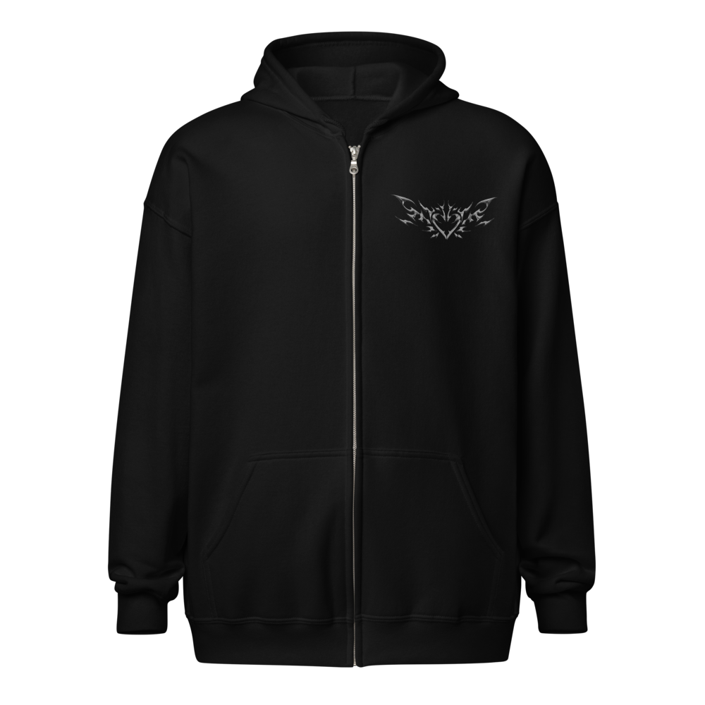 Gothic Heart Zip-Up Hoodie
