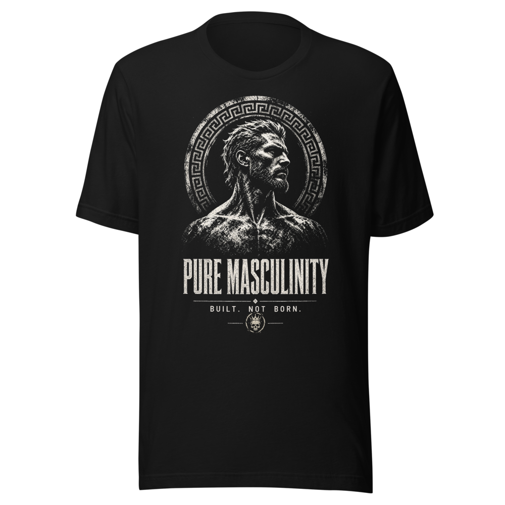 Pure Masculinity – Built Not Born Greek Bust Tee