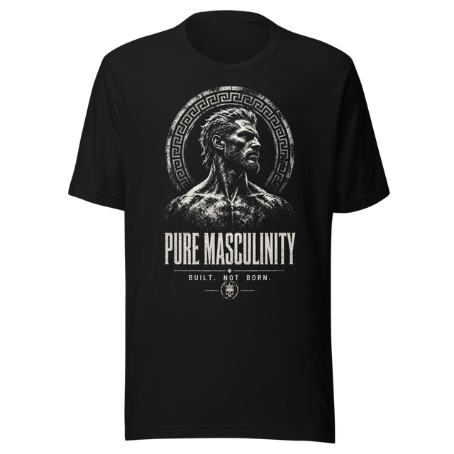 Pure Masculinity – Built Not Born Greek Bust Tee