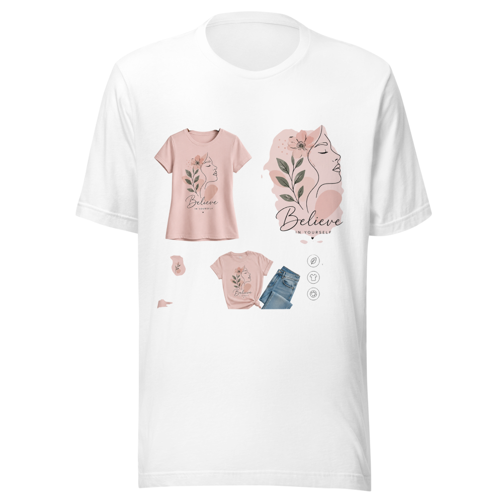 Believe- In-Yourself-Floral Bloom-t-shirt  
