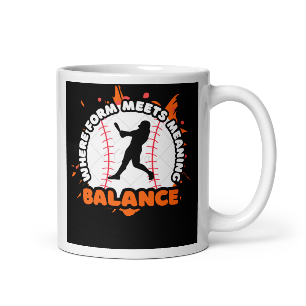  Where Hustle Meets Balance Baseball Mug Des