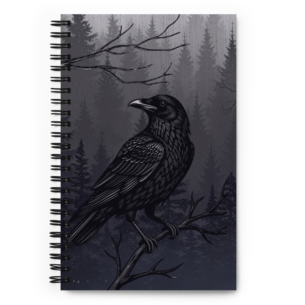 Raven in the Forest Spiral Notebook