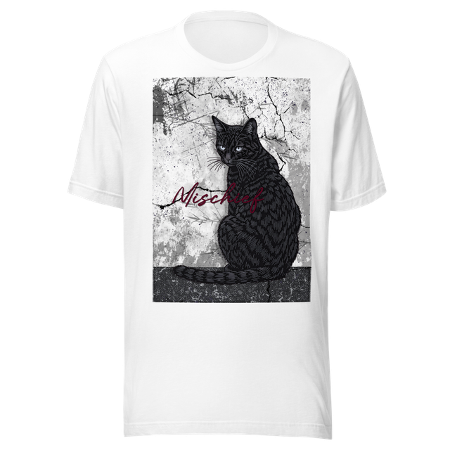 Black Cat with Mischief T-Shirt