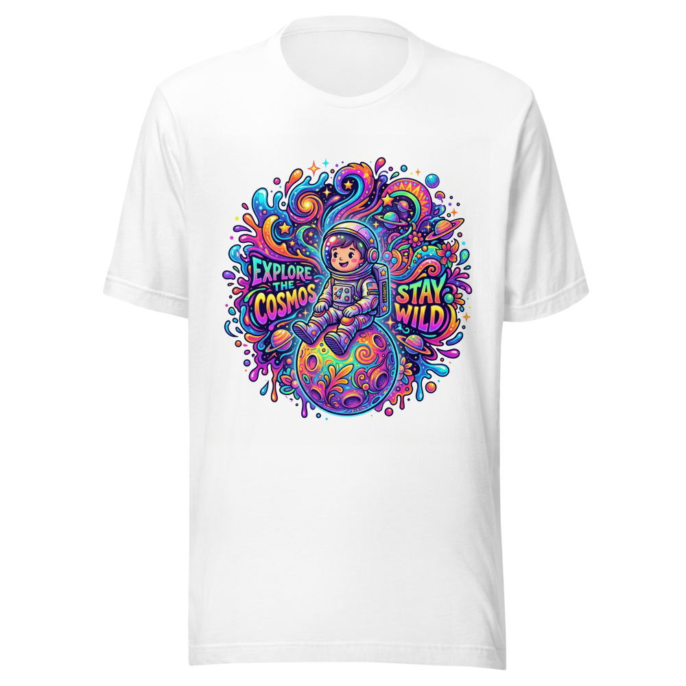 Colorful Astronaut on Moon T-Shirt